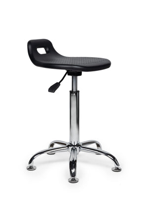 Ergonomische Stahulp Kruk Zwart op Glijdoppen