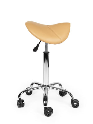 Ergonomische Kapperskruk Beige op Wielen