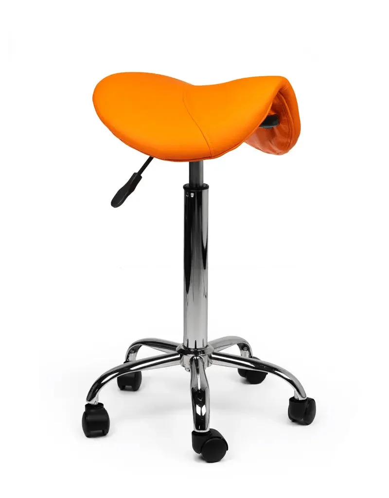 Ergonomische Zadelkruk Oranje Op Wielen