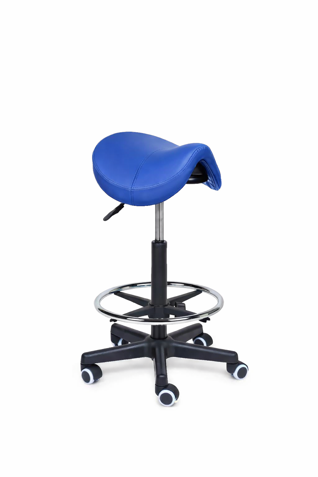 Zadelkruk Premium blauw op wielen