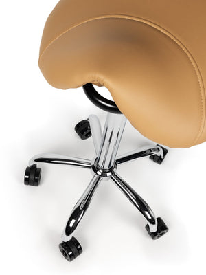 Ergonomische Kapperskruk Beige op Wielen
