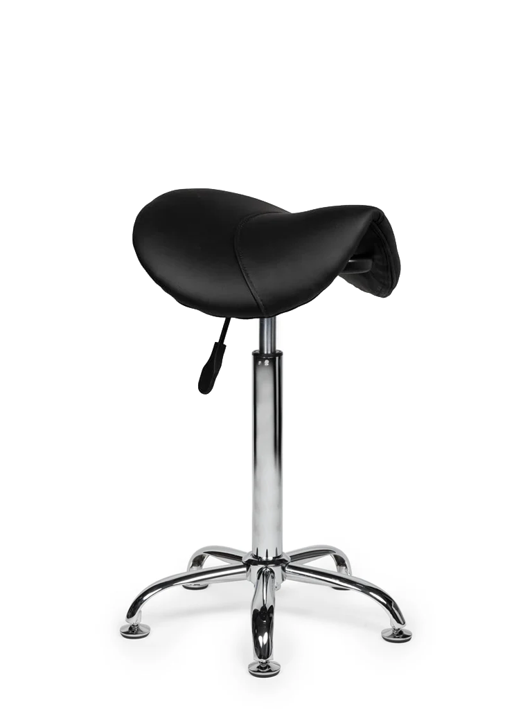Ergonomische Zadelkruk Zwart op Wielen