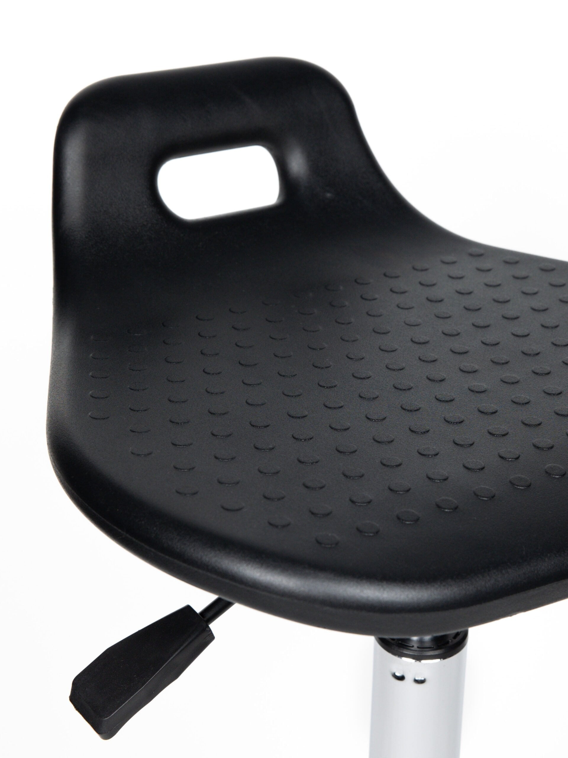Ergonomische Stahulp Kruk Zwart op Glijdoppen