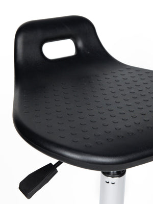 Ergonomische Stahulp Kruk Zwart op Glijdoppen