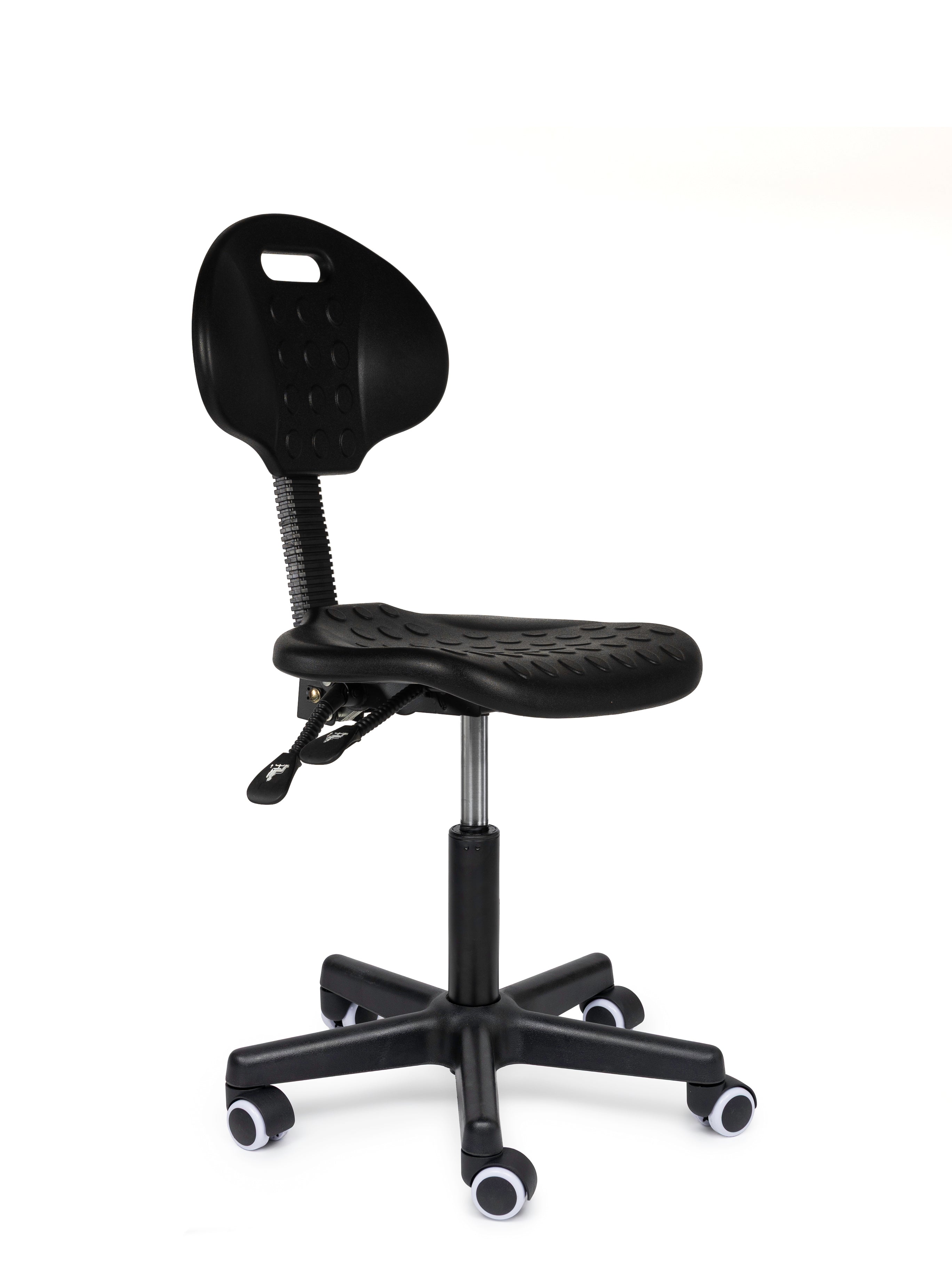 Ergonomische Werkplaatsstoel Zwart op Wielen