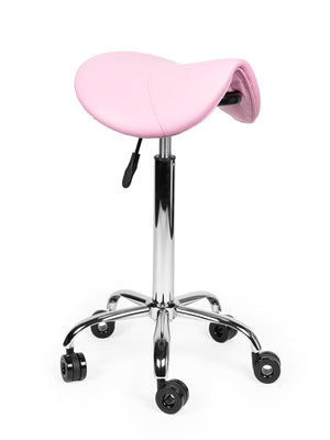 Ergonomische Kapperskruk Roze op Wielen