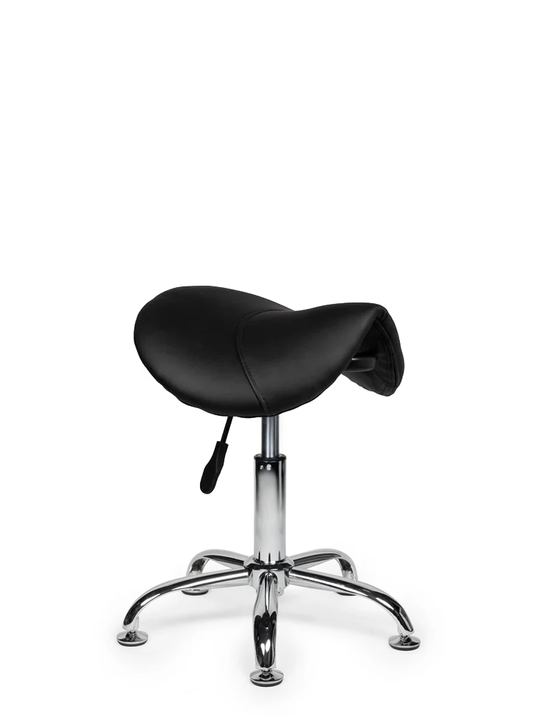 Ergonomische Zadelkruk Zwart op Wielen