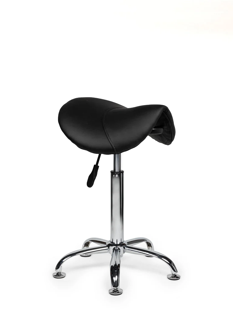 Ergonomische Zadelkruk Zwart op Wielen