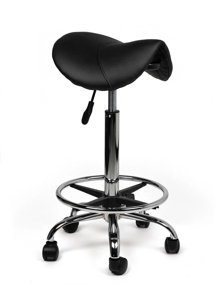 Ergonomische Zadelkruk Zwart op Wielen