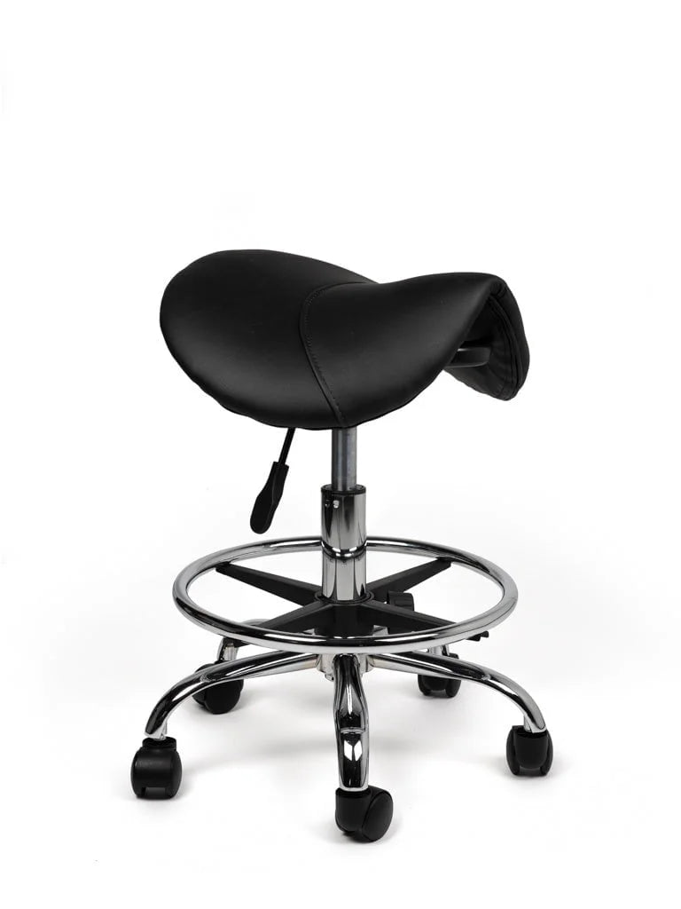 Ergonomische Zadelkruk Zwart op Wielen